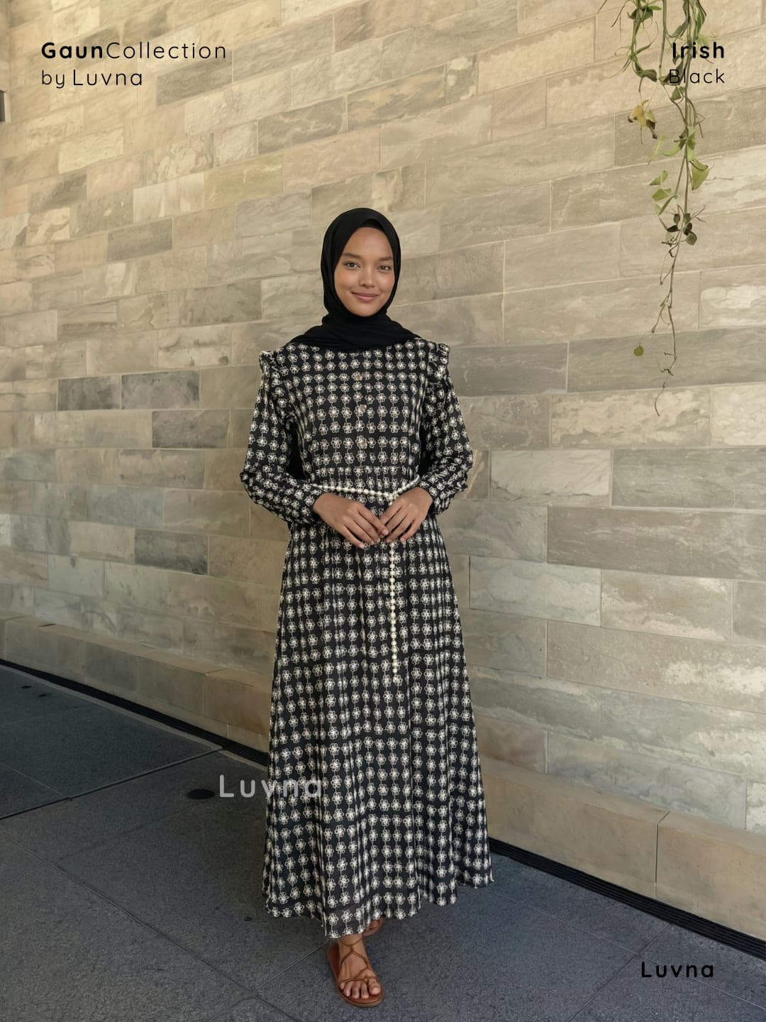 Luvna Irish Gaun Dress - Silk Embroidery (Free belt) 2