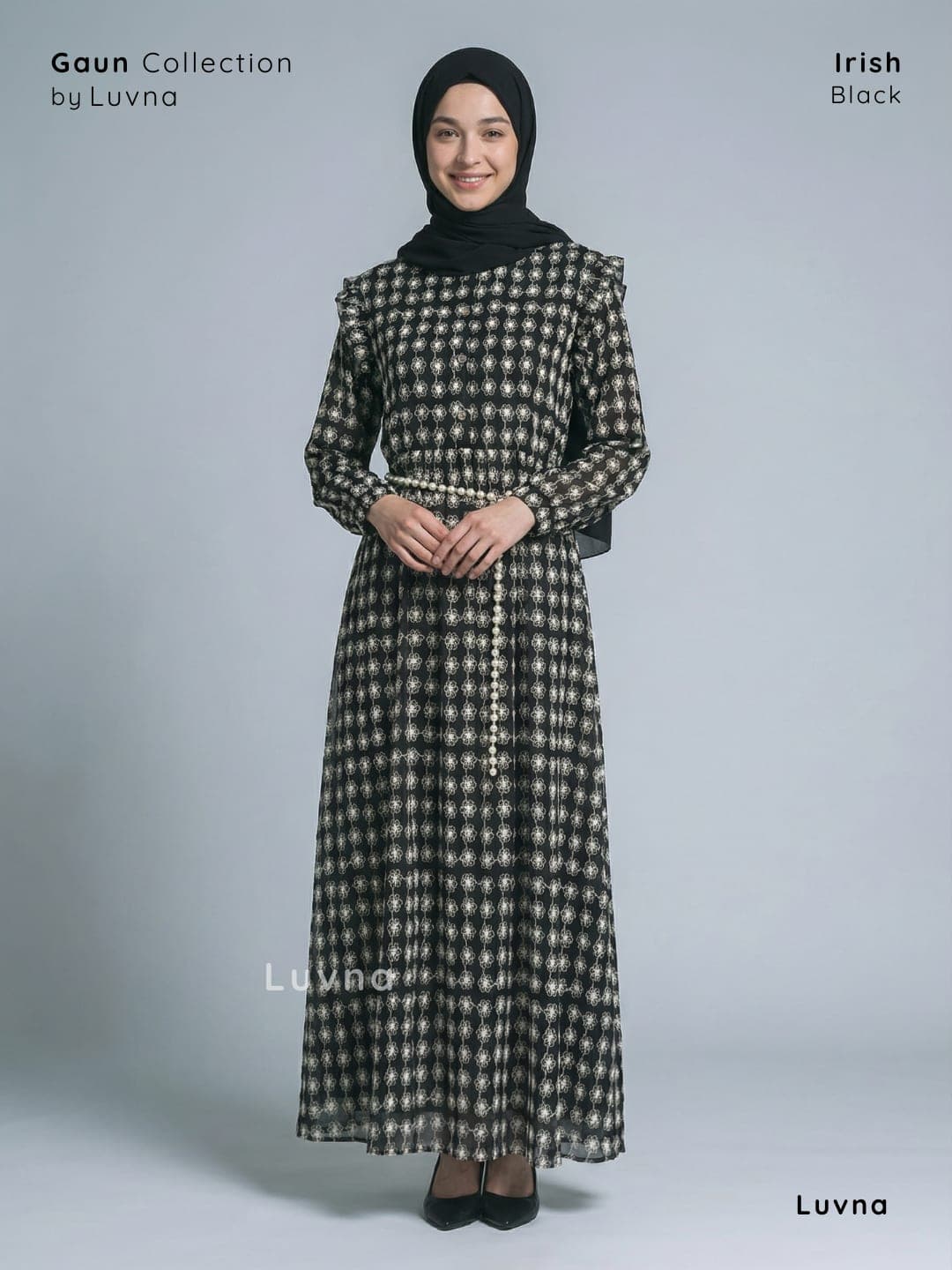 Luvna Irish Gaun Dress - Silk Embroidery (Free belt) 4