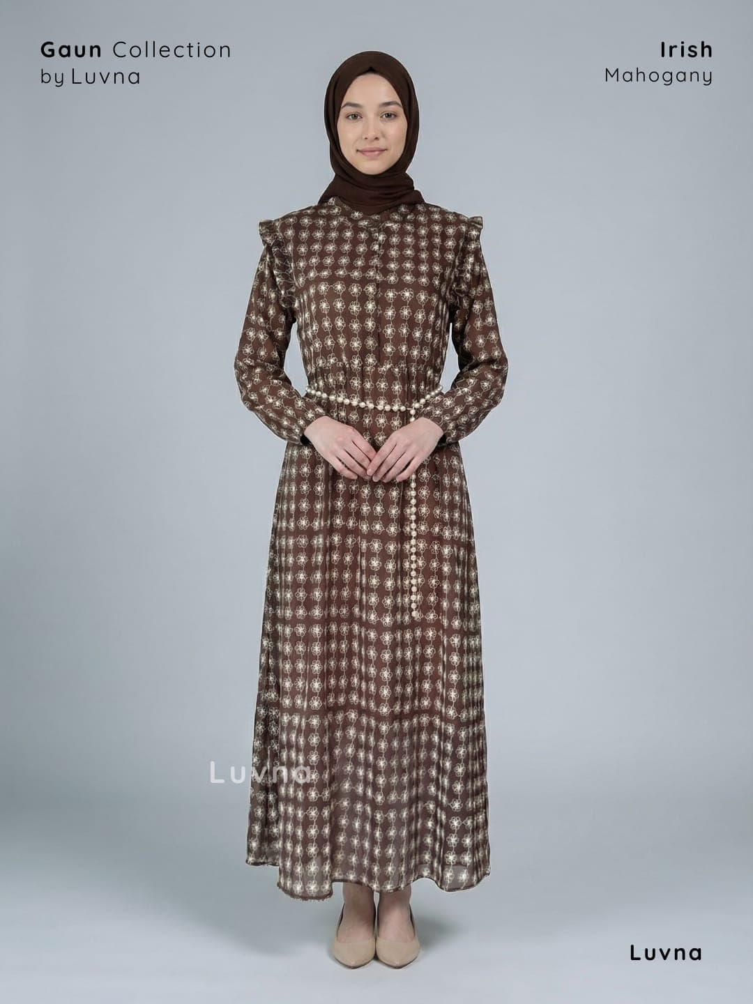 Luvna Irish Gaun Dress - Silk Embroidery (Free belt) 6