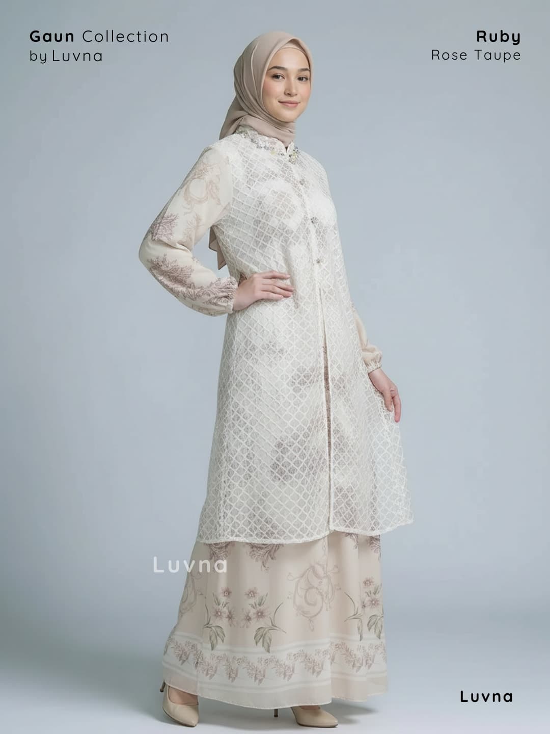 Luvna Ruby Gaun Dress-Ceruty Chantille (Free belt) 1