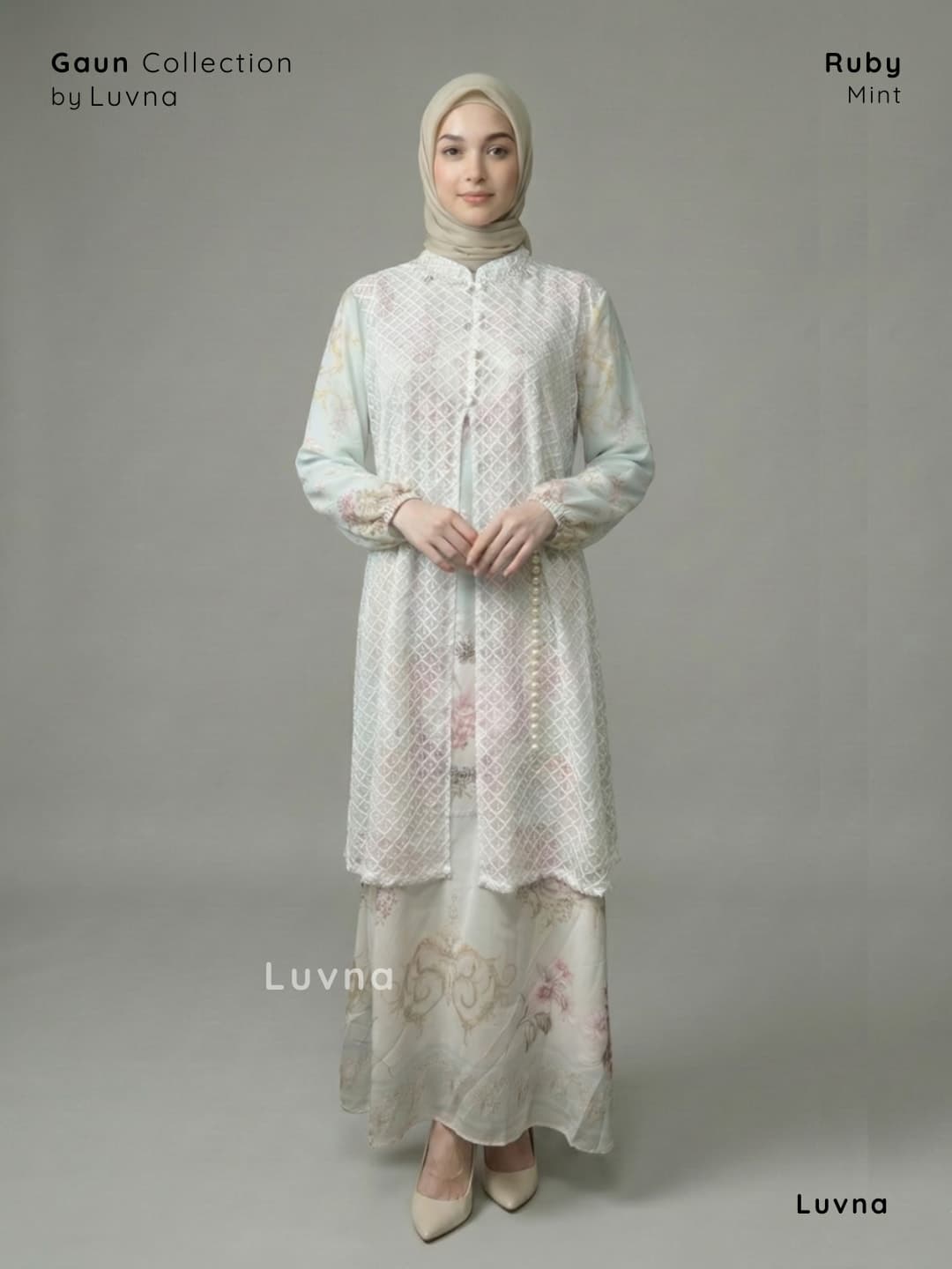 Luvna Ruby Gaun Dress-Ceruty Chantille (Free belt) 4