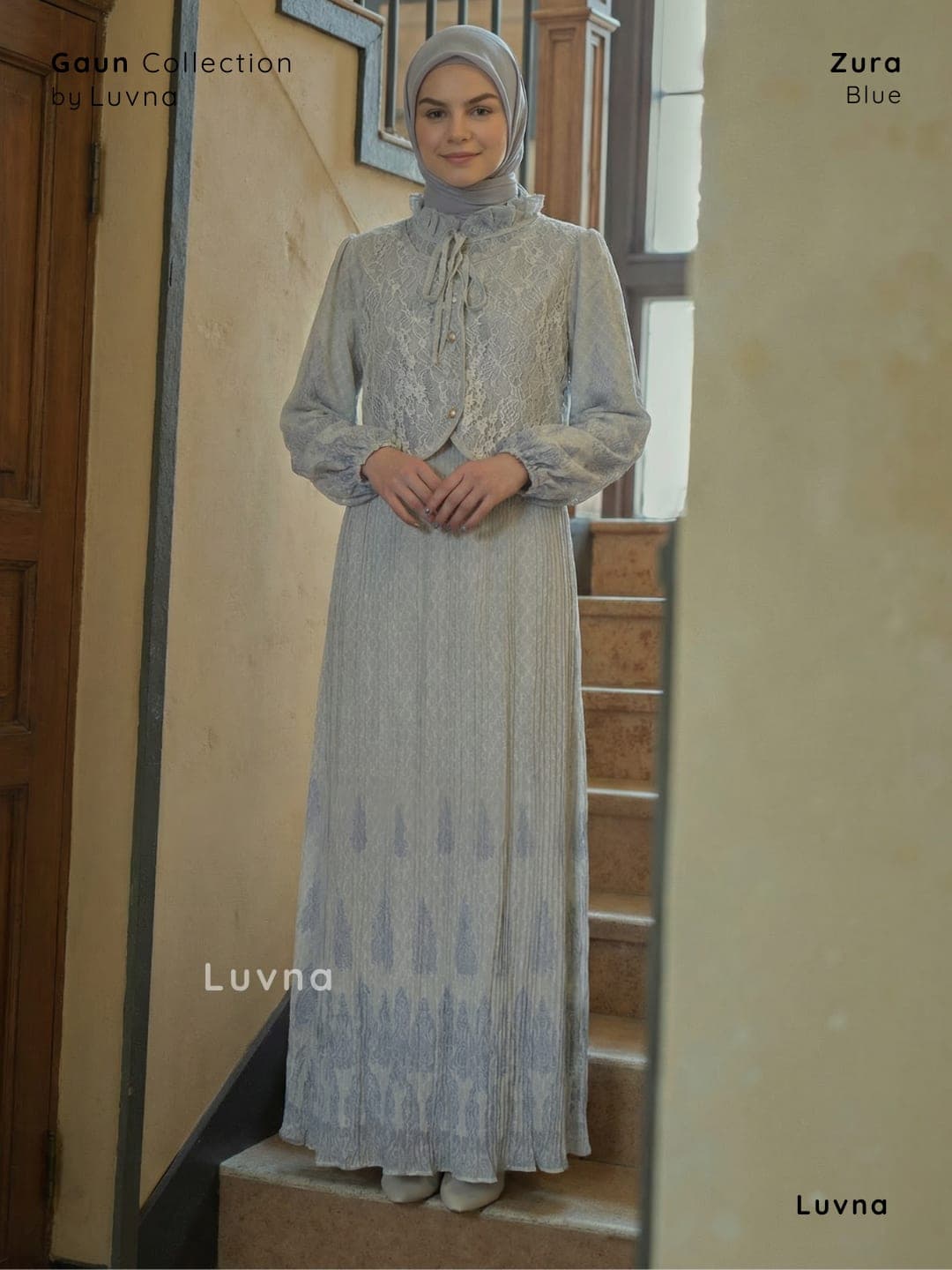 Luvna Zura Gaun Dress-Plisket Ceruty Busui Friendly 1