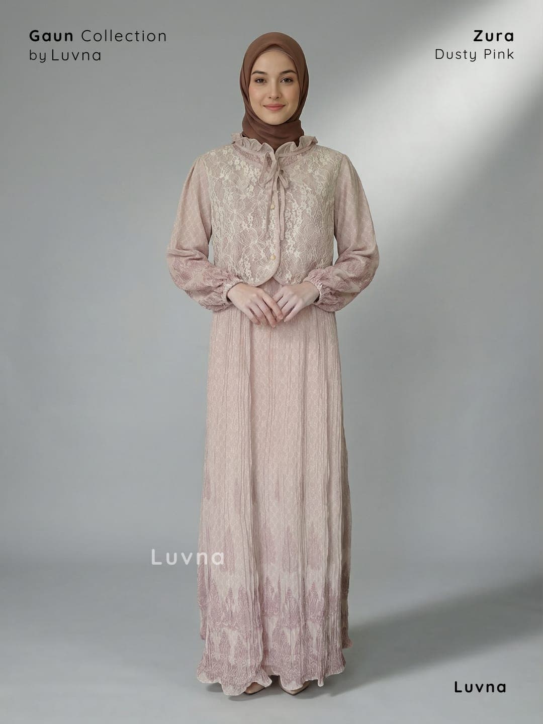 Luvna Zura Gaun Dress-Plisket Ceruty Busui Friendly 3